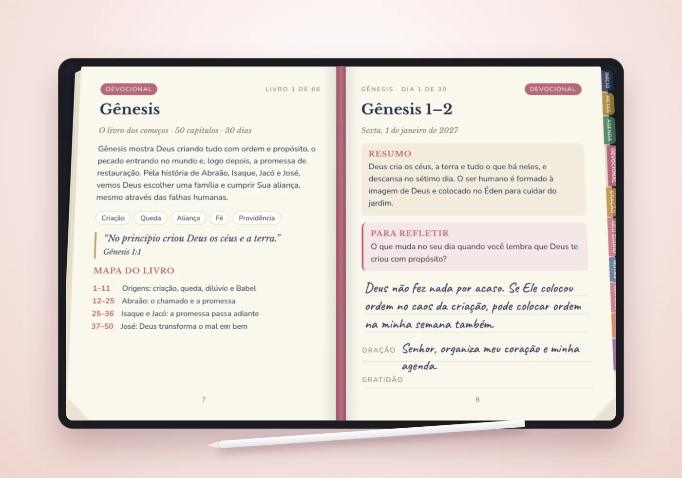 Planner Espiritual no iPad