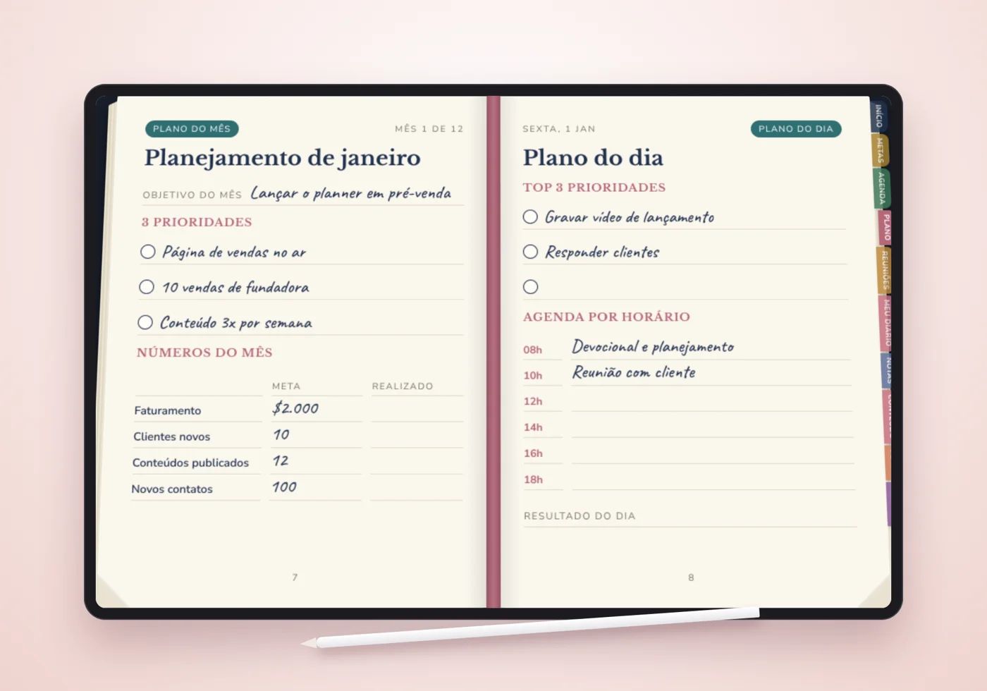 Planner Profissional no iPad