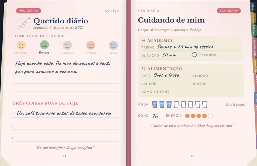 Página do Planner Pessoal 2027