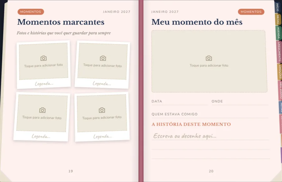 Página do Planner Pessoal 2027