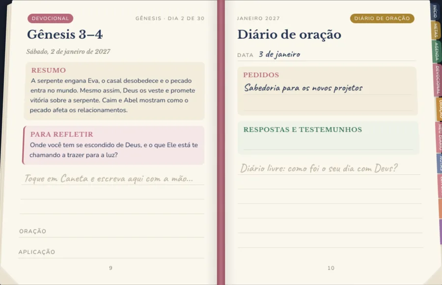 Página do Planner Espiritual 2027 · Bônus 1